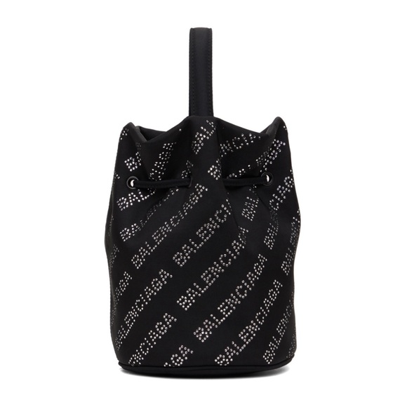 NEW Balenciaga Wheel XS Drawstring Bucket Bag, Black/Crystal $1,390 Sold Out - Picture 1 of 16